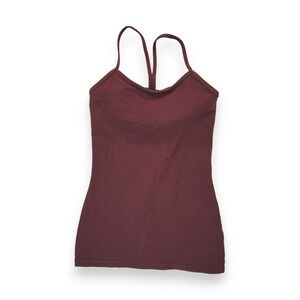 Lululemon Power Y Tank Size 4 Burgundy Sleeveless Activewear Top
